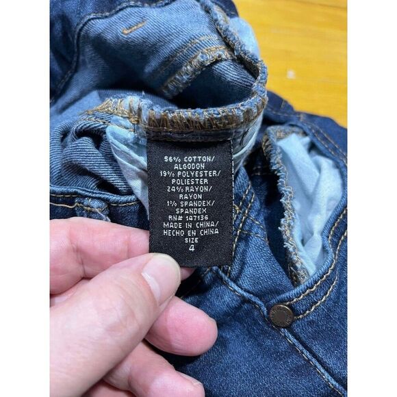 1822 Jeans Womens Size 4 Taylor Straight Blue High Rise Distressed Denim Casual - Picture 4 of 8